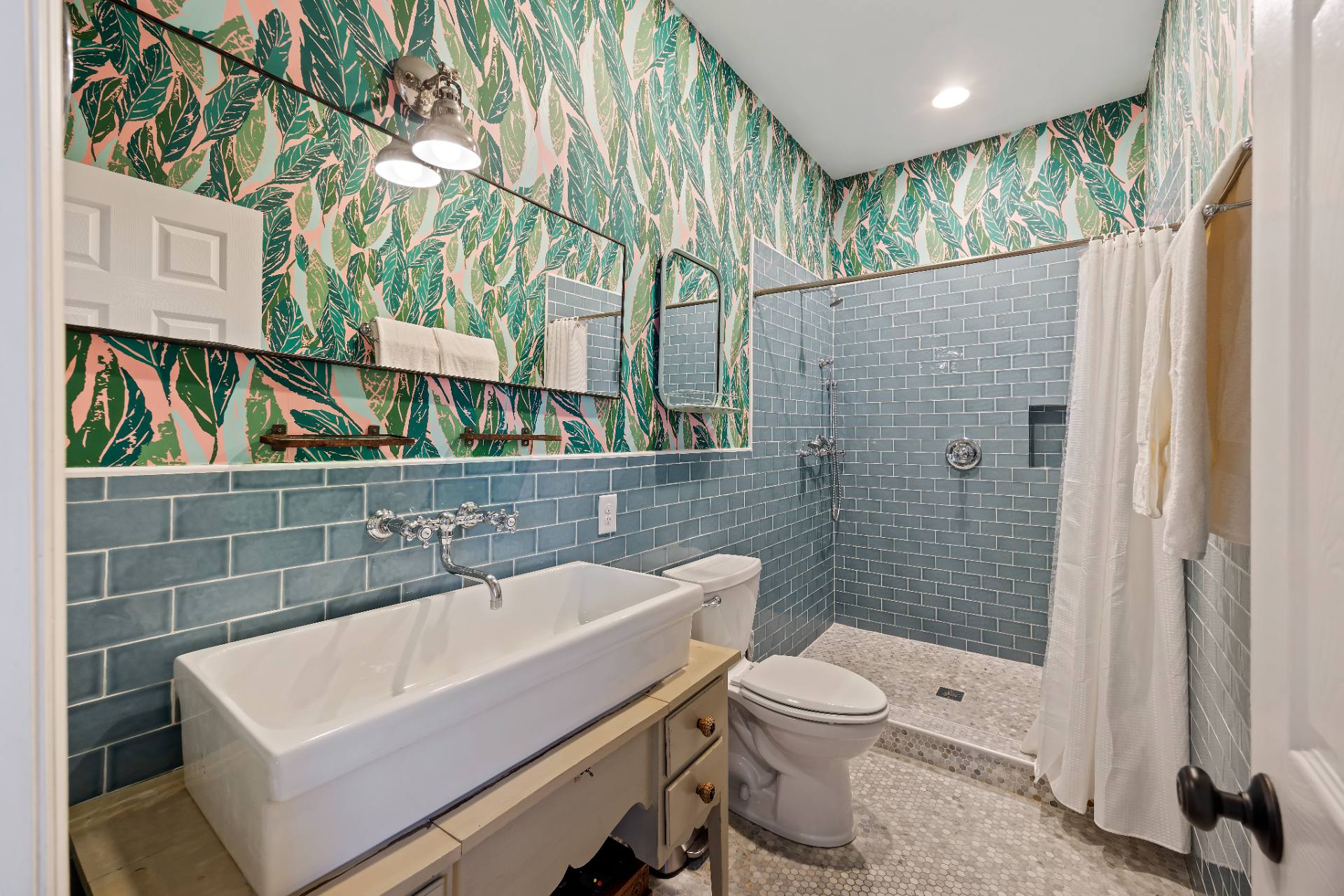 Suite B bathroom with walk-in shower